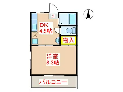 PHRASAL(1K/4階)の間取り写真