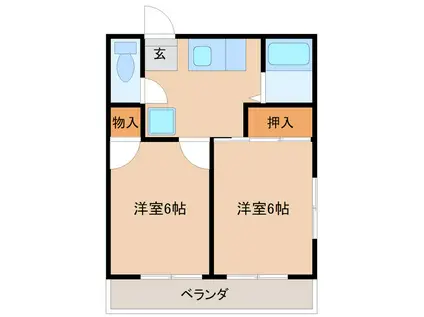 MIUMIU城東(2K/2階)の間取り写真