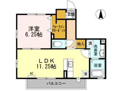 VILLA DEL SOL(1LDK/2階)の間取り写真