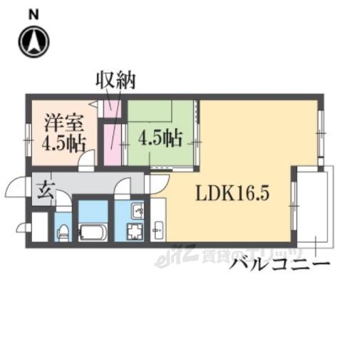 ドミール東寺(3LDK/5階)の間取り写真