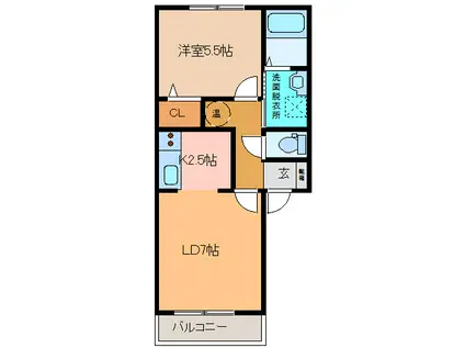 グランドールG12(1LDK/3階)の間取り写真