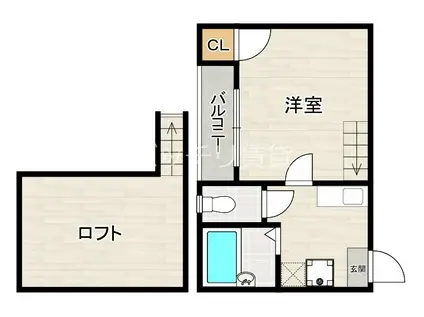 ティーファイブ吉塚(1K/2階)の間取り写真