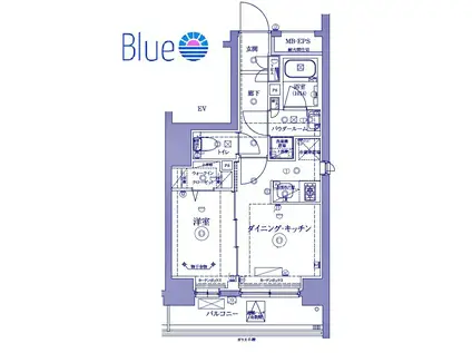 RELUXIA横濱東(1DK/5階)の間取り写真