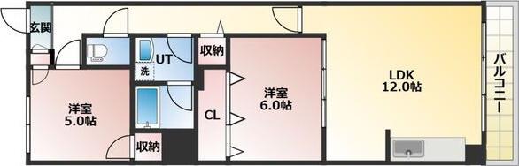 丸一ビルコーポエイト(2LDK/4階)の間取り写真