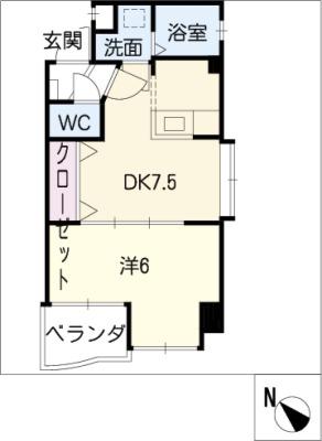 エスポワール(1LDK/1階)の間取り写真