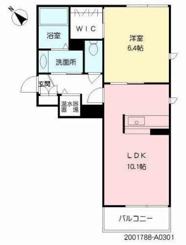 シャーメゾン桜川(1LDK/2階)の間取り写真