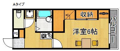 レオパレスクレール(1K/1階)の間取り写真