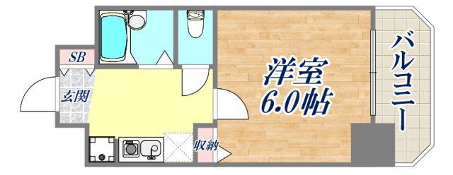 パルメーラ山手(1K/7階)の間取り写真