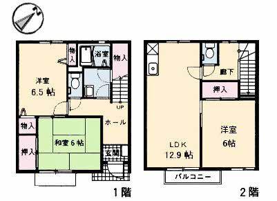 プレシオ海田(3LDK/1階)の間取り写真