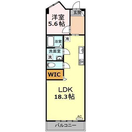 コーポほんじん(1LDK/5階)の間取り写真