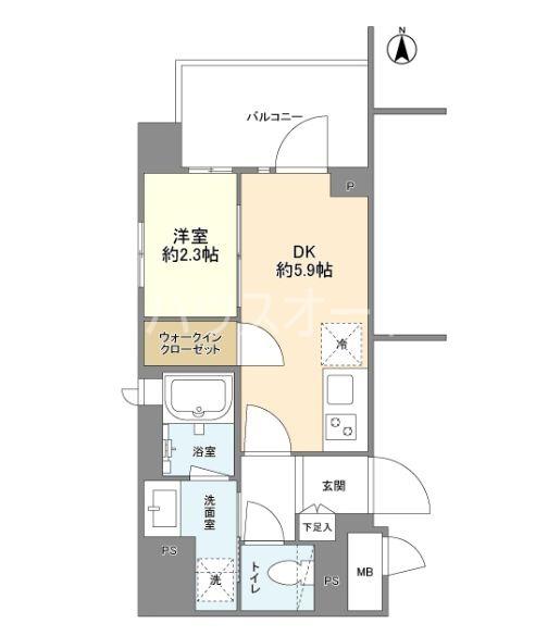 コンフォリア森下サウス(1DK/8階)の間取り写真