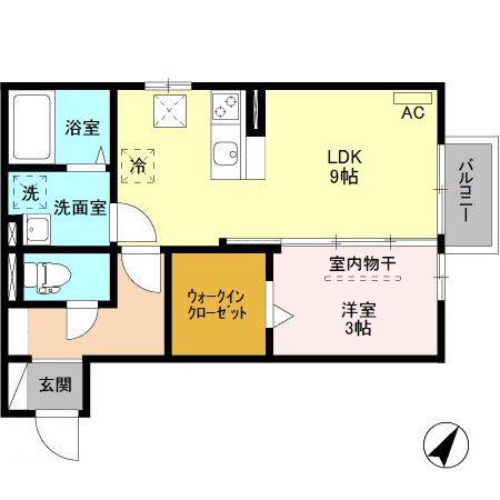 アルシオネ(1LDK/1階)の間取り写真