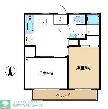 アーバンライフ新城A(2DK/2階)の間取り写真