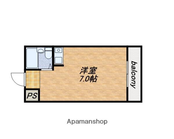 ピースハイツ長堂A棟(ワンルーム/3階)の間取り写真