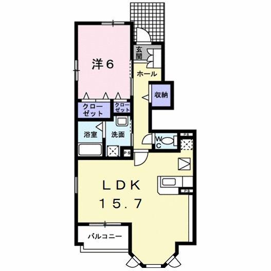エテルニテA(1LDK/1階)の間取り写真