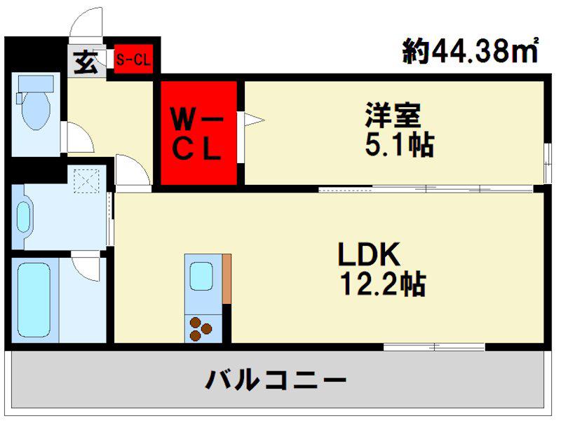 HABITAT YOSHINO(1LDK/2階)の間取り写真