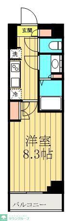 S-RESIDENCE浅草(1K/5階)の間取り写真