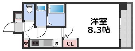 S-RESIDENCE緑橋駅前(1K/13階)の間取り写真