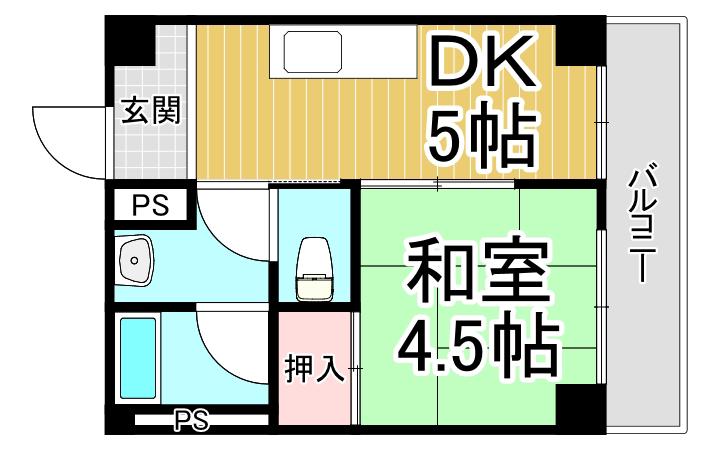 エメラルド立花2(1DK/3階)の間取り写真