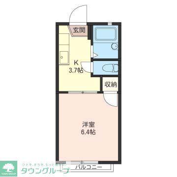 ハイム小沢(1K/2階)の間取り写真