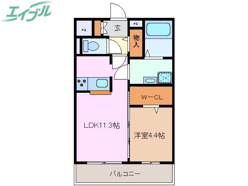 WILL(1LDK/2階)の間取り写真