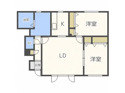 ベルリード西町 C棟(2LDK/1階)の間取り写真
