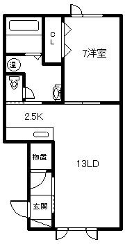 フォーシーズン北門(1LDK/2階)の間取り写真