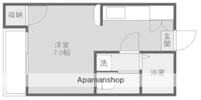 セカンドヒル(ワンルーム/1階)の間取り写真