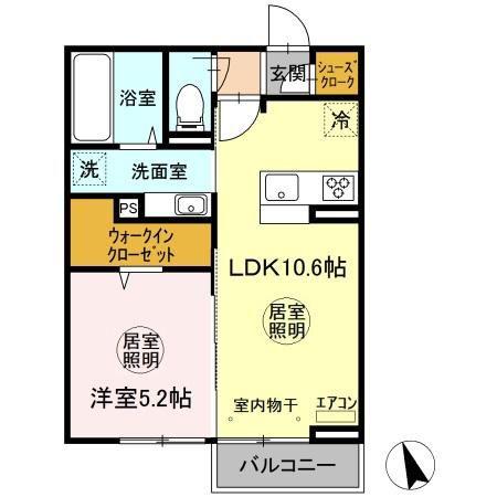 コージーコート・エーデル(1LDK/2階)の間取り写真