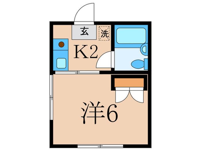 メゾン玉川(1K/1階)の間取り写真