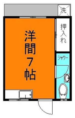 島アパート(ワンルーム/3階)の間取り写真