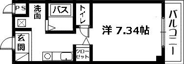 レジデンス壽(1K/3階)の間取り写真