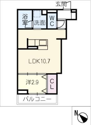 ボヌールA(1LDK/1階)の間取り写真