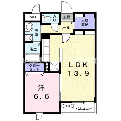 CASA AZ(1LDK/1階)の間取り写真