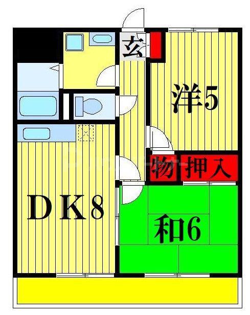 エミネンスMIYA(2DK/3階)の間取り写真
