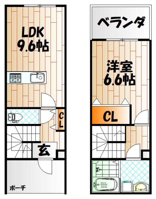 LAVIT門司(1LDK/1階)の間取り写真
