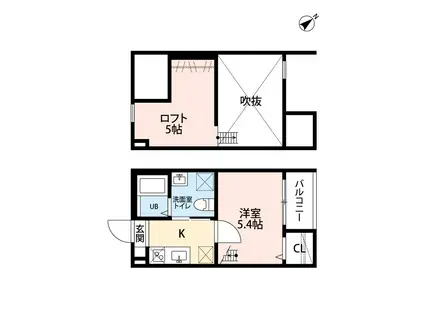 シャテーニュ (1K/1階)の間取り写真