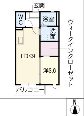 ボートハウスII(1LDK/2階)の間取り写真