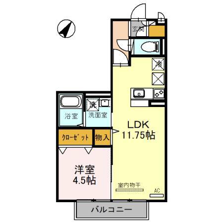 ファミール佐々木(1LDK/1階)の間取り写真