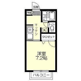 ソフィア花畑(1K/2階)の間取り写真