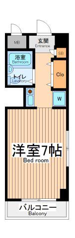 日神パレステージ川崎(1K/5階)の間取り写真