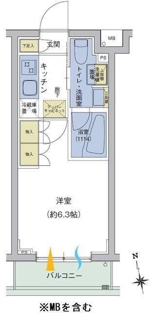 アジールコート品川中延(1K/1階)の間取り写真