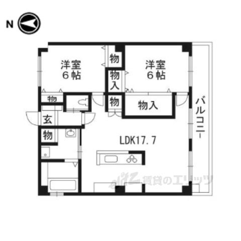 メゾン有栖川(2LDK/1階)の間取り写真