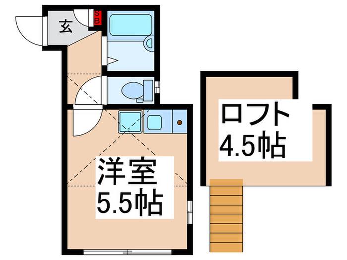 ピタゴラス江古田(ワンルーム/2階)の間取り写真