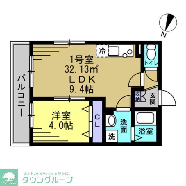 KAIROS(1LDK/1階)の間取り写真