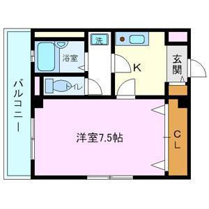 グランメゾン白瀧公園(1K/4階)の間取り写真