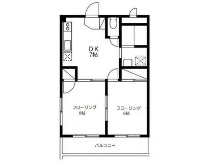 京コーポ(2DK/1階)の間取り写真