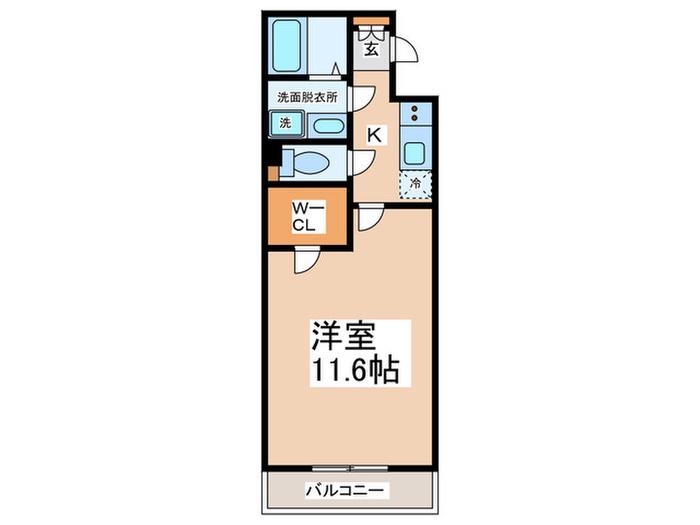 FERIZ羽倉崎(1K/1階)の間取り写真