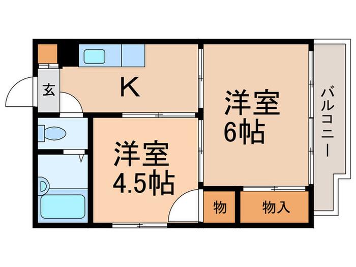 SKハイツⅠ(2K/3階)の間取り写真