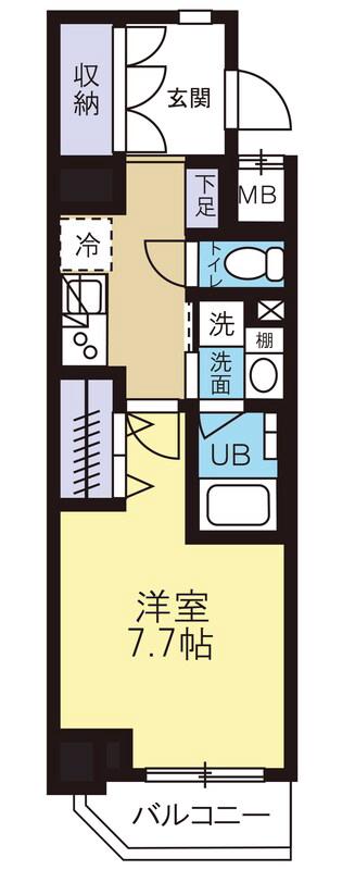 レジデンシャル葛西(1K/6階)の間取り写真